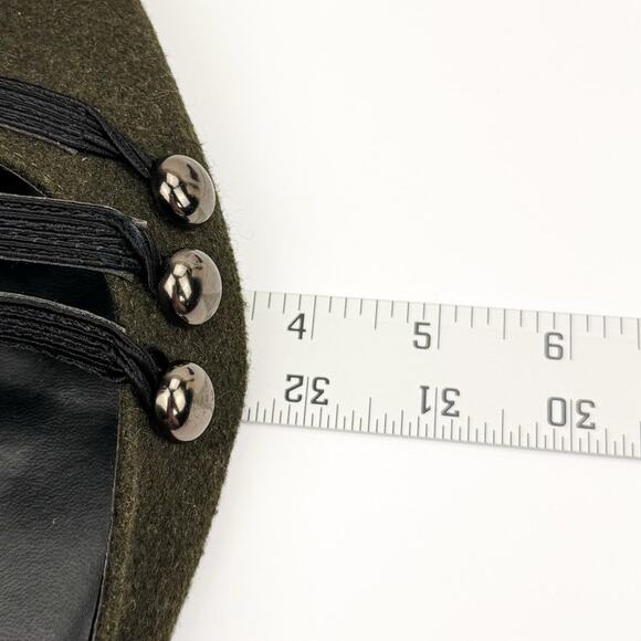 Rampage Safari Green Wool Strappy Button Pointed Toe Flats Sz 8.5 Comfort Trendy - Picture 12 of 12